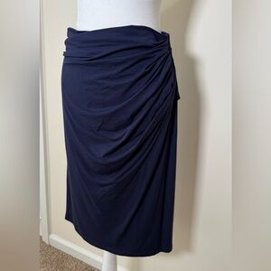 MM Lafleur Dark Blue Pencil Skirt Stretch Waist Size L